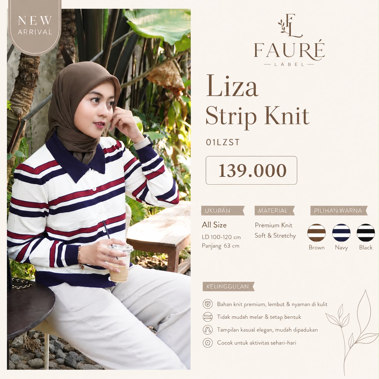 Liza Strip Knit Top